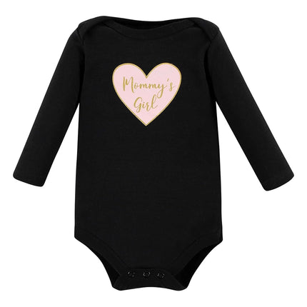 Hudson Baby unisex-baby Cotton Long-sleeve Bodysuits, Girl Mommy, 12-18 Months