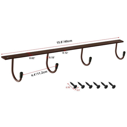 MOCOUM Under Cabinet Coffee Cup Holder, Brown Metal Rack - Mug & Coffee Cup Organizer, Kitchen Utensil Display (3)