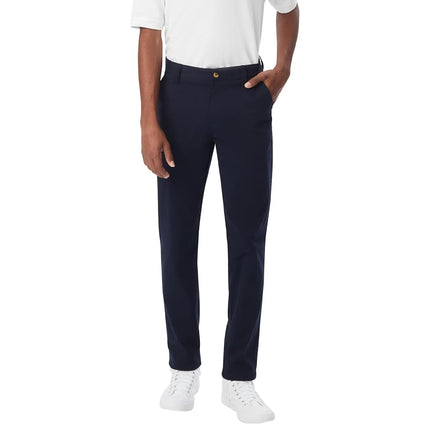 French Toast Men's Adjustable Waist Stretch Straight Fit Chino Pant (Standard & Husky), Navy, 30W x 34L
