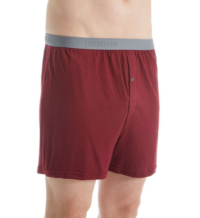 Caleçons boxeurs en coton sans étiquette haut de gamme Fruit of the Loom pour hommes (tailles standard et grande taille), assortis, M (paquet de 4)