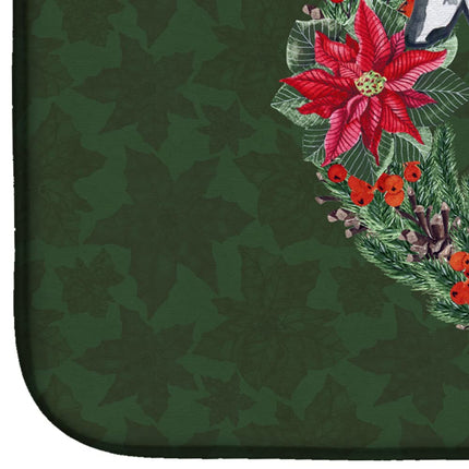 Caroline's Treasures CK1519DDM Dalmatian Poinsetta Wreath Dish Drying Mat, 14 x 21", multicolor