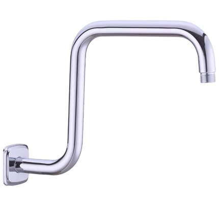 TRUSTMI Bras de Douche 13 Pouces avec Bride, Tuyau de Remplacement Courbé en S pour Tête de Douche, en Acier Inoxydable, Chrome
