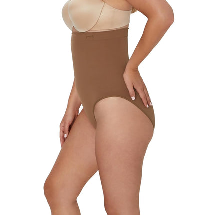 Maidenform womens Seamless High Waist Brief Shapewear, Soft & Lightweight Firm Control Shaping Brief, Bronzed Chestnut, S