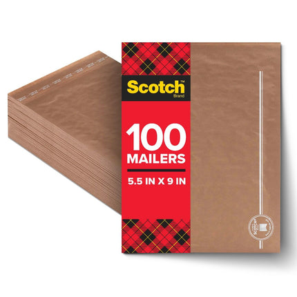 Scotch Curbside Recyclable Padded Mailers, 100 Pac