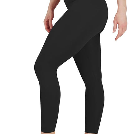 Yogalicious High Waist Ultra Soft Nude Tech Leggings for Women, Black Nude Tech 28", XS