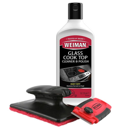 Weiman Cooktop Cleaner Kit - Cook Top Cleaner and Polish, Scrubbing Pad, Cleaning Tool