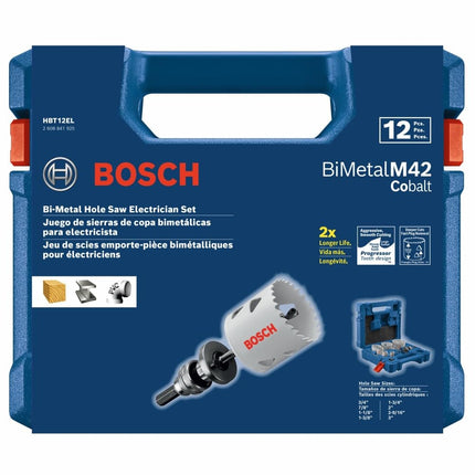 BOSCH HBT12EL 12-Piece Bi-Metal T-Slot Electrician Hole Saw Assorted Set