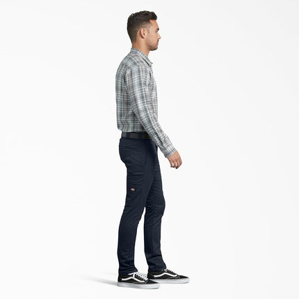 Dickies Pantalones de trabajo ajustados para hombre, azul marino oscuro, 28W x 30L