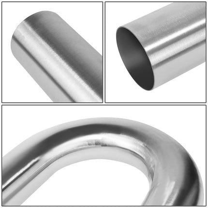 DNA MOTORING ZTL-PP-30-180-SS 180 Degree U-Bend DIY Custom Mandrel Exhaust Tubing,3" OD,Universal Fit,Polished Finish