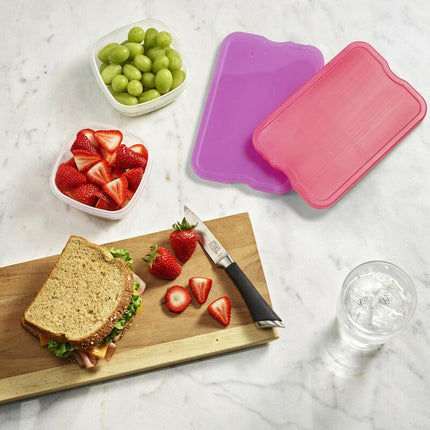 Cool Coolers de Fit + Fresh, paquete de 8 compresas de hielo delgadas XL, compresas de hielo reutilizables de congelación rápida que ahorran espacio para loncheras, bolsas de almuerzo o neveras portátiles, rosa
