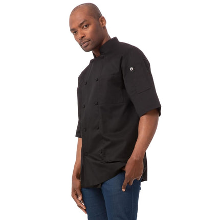 Chef Works Men's Montreal Cool Vent Chef Coat Jacket, Black, 5XL