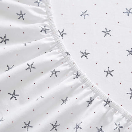 Nautica - Twin XL Sheets, Cotton Percale Bedding Set, Fully Elasticized, Ideal Dorm Essentials (Star Spangled Coastal Navy, Twin XL)