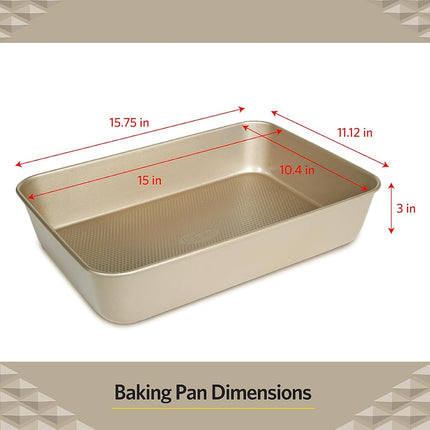 Bandeja para asar prémium Glad, 15.6" x 11" x 3.1", dorada
