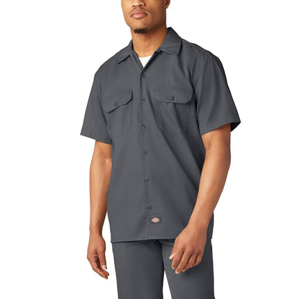 Dickies Men's Short Sleeve Work Shirt, Charcoal, Extra Large