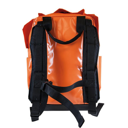 Klein Tools 5185ORA Tool Bag Backpack, Lineman Backpack, Adjustable Padded Shoulder Straps, Double-Stitched Bottom with Drain Holes, Orange