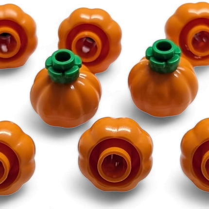 LEGO Accessories - Orange Pumpkins with Bright Green Stems (Package of 8) Spooky Jack-0-Lantern Building Toys for Ages 8+
