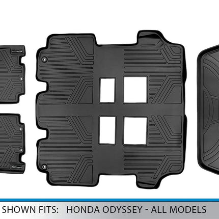 Juego de alfombrillas MAXLINER de 3 filas y revestimiento de carga negro para Honda Odyssey 2011-2017