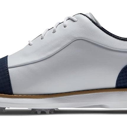 Footjoy Women's Traditions Golf Shoe, White/Navy Cap Toe, 5