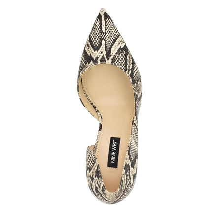 Nine West Women's Folowe Pump, Light Natural Snake Multi 051, 9