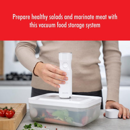 ZWILLING Fresh & Save Medium Vacuum Sealer Container, Airtight Food Storage Container, Meal Prep Container, BPA-Free, Grey