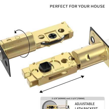 Asidrama Premium Black Zinc-Alloy Front Door Lock Set: Double Cylinder Deadbolt, Heavy Duty Security Handleset for Left/Right Exterior Doors, Universal Entry Locks (2 Pack)