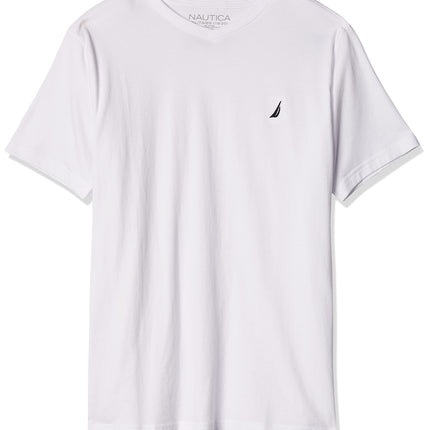 Nautica Boys' Short Sleeve Solid V-Neck T-Shirt, L