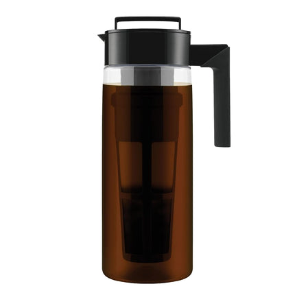Takeya 10311 Patented Deluxe Cold Brew Iced Coffee Maker with Airtight Seal & Silicone Handle, Made in USA, 2-Quart, Black BPA-Free Dishwasher-Safe