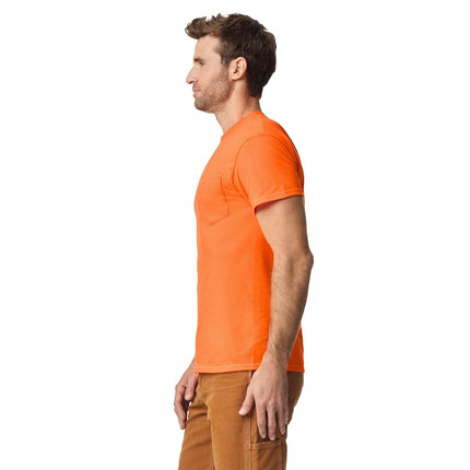 Gildan Mens DryBlend Workwear T-Shirts with Pocket, 2-Pack, Safety Orange, Large