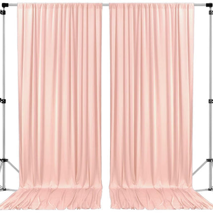 AK TRADING CO. 10 feet x 10 feet Polyester Backdrop Drapes Curtains Panels with Rod Pockets - Wedding Ceremony Party Home Window Decorations - Blush Pink (DRAPE-5x10-BLUSH)