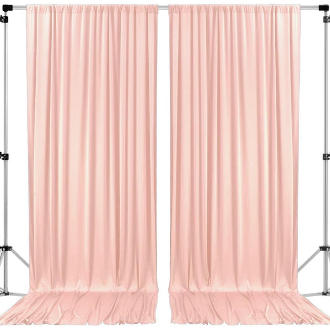 AK TRADING CO. 10 feet x 10 feet Polyester Backdrop Drapes Curtains Panels with Rod Pockets - Wedding Ceremony Party Home Window Decorations - Blush Pink (DRAPE-5x10-BLUSH)