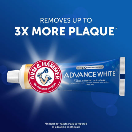 Arm & Hammer Dentifrice Advance White au bicarbonate de soude et au peroxyde, Menthe fraîche - 121 g, Lot de 2
