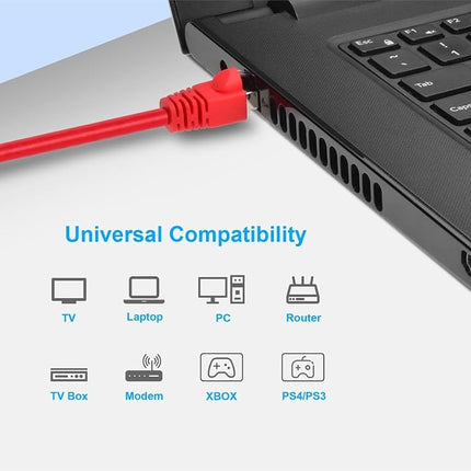 Monoprice Cat6A Ethernet Patch Cable - Network Internet Cord - RJ45, 550Mhz, STP, Pure Bare Copper Wire, 10G, 26AWG, 7ft, Red