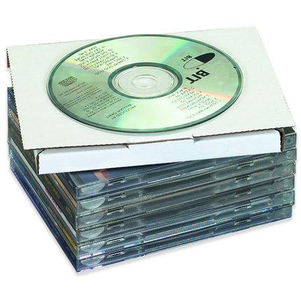 Aviditi MLRCD Corrugated CD Mailer, 5-5/8" Length x 5" Width x 7/16" Height, White (Bundle of 50)
