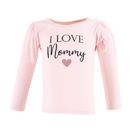 Hudson Baby camisetas de manga larga para bebés, niña, rosa, azul marino, de 6 a 12 meses