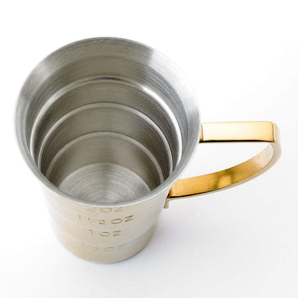 Barfly M37108GD Drink Jigger, 2 oz, Gold w/Handle