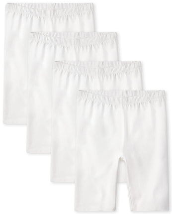 The Children's Place Girls' Bike Shorts, White 4 P