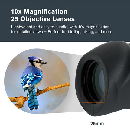 Celestron 71210 Nature DX 10x25 Monocular, Black