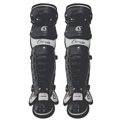 Champion Sports LG83AWBK Double Knee with Wings Shinguard, Black, 13"