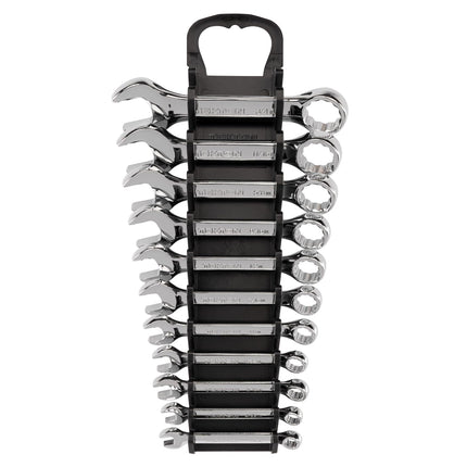 TEKTON Stubby Combination Wrench Set with Holder, 