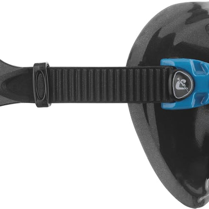 Cressi Big Eyes Evolution Snorkel Mask - Adult Snorkel Set & Quick-Adjust Buckles - Silicone Skirt & Scuba Ready - Low-Volume Scuba Mask - Black / Blue - One Size