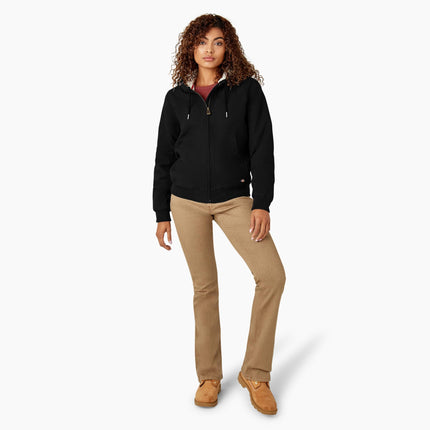 Dickies Women's Fleece Lined Duck Canvas Jacket, Black, XL