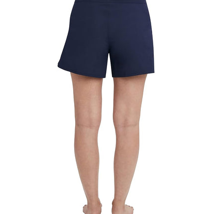Nautica Women's Solid 4 1/2" Core Stretch Boardshort with Adjustable Waistband Cord, Deep Sea, X-Large