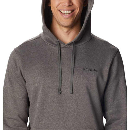 Columbia Men's Trek Hoodie Hooded Sweatshirt, Charcoal Heather/Puff Box Gem Logo, M