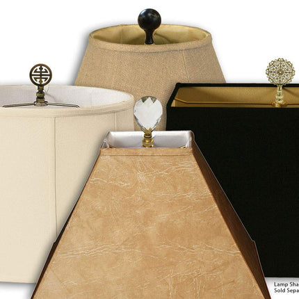 Royal Designs HA-1001-9.5BR-1 Heavy Duty Lamp Harp Finial and Lamp Harp Holder Set, 9.5", Polished Brass