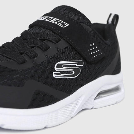 Skechers Boy's Microspec Max Torvix Sneaker, Black Textile Black White Trim, 10 UK
