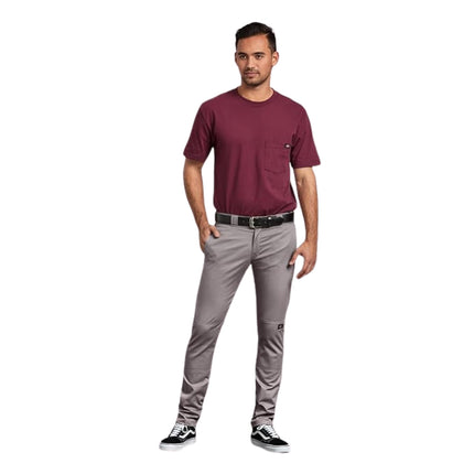Pantalones de trabajo Dickies Skinny Fit de doble rodilla para hombre, plateado, 28W x 30L