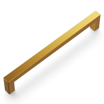 Hickory Hardware Solid Core Kitchen Cabinet Pulls, Luxury Cabinet Handles, Hardware for Doors & Dresser Drawers, 6-5/16 Inch (160mm) Hole Center, Brushed Golden Brass, Skylight Collection(Pack of 1)