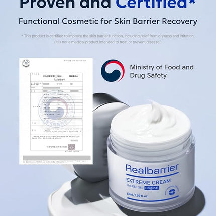 Real Barrier Extreme Cream 50 ml, Strengthening Skin Barrier Moisturising Cream, Hyaluronic Acid Ceramide, Long-Lasting Moisturising Face Cream, Sensitive Skin, Face Care, MLE