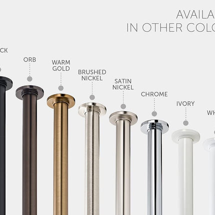 Ivilon Tension Curtain Rod - Spring Tension Rod for Windows or Shower, 54 to 90 Inch. Ivory