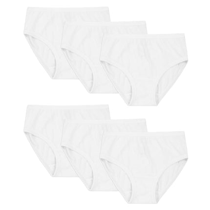 Fruit of the Loom Ropa Interior Básico de Algodón para Niñas, Paquete Múltiple, Básico - Paquete de 6 - Blanco, 4